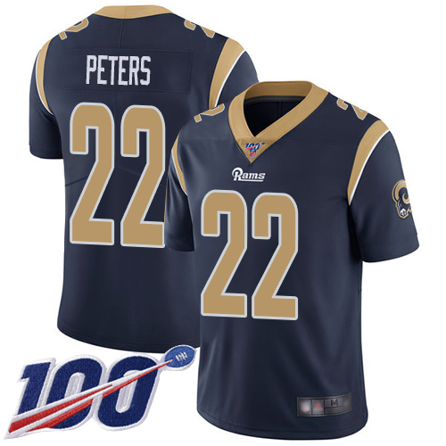 Los Angeles Rams Limited Navy Blue Men Marcus Peters Home Jersey NFL Football #22 100th Season Vapor Untouchable->youth nfl jersey->Youth Jersey